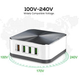 TOPK 8-Port Quick Charge 3.0 USB Charger EU US UK AU Plug Desktop Fast Phone Charger Adapter for iPhone Samsung Xiaomi Huawe - app80