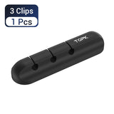 TOPK Cable Organizer Silicone USB Cable Winder Desktop Tidy Management Clips Cable Holder for Mouse Headphone Wire