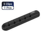TOPK Silicone USB Cable Winder Desktop Cable Tidy Management Multipurpose Clips Cables Holder for Mouse Headphone Wire - app80
