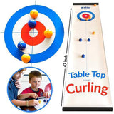 Table Top Curling Game Quality Tabletop Curling Game-Compact Curling Board Game Mini Table Games for Family School Travel Play