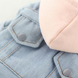 Thickend Pet Dogs Hoodies Warm Winter Cool Dog Denim Coat Four Legs Cotton Little Puppy Dogs Clothes with Color Matching Hat