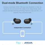 Tiso i6 dual mode wireless earphones touch control seamless Bluetooth 5.0 headphone noise cancelling Mic 3D TWS stereo headset