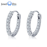 Trendy 925 Sterling Silver Hoop Earrings for Women Sparkling Cubic Zirconia Wedding Jewelry Gift for Girl (JewelOra EA101739)