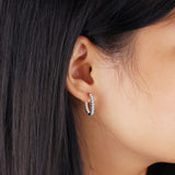 Trendy 925 Sterling Silver Hoop Earrings for Women Sparkling Cubic Zirconia Wedding Jewelry Gift for Girl (JewelOra EA101739)