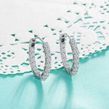 Trendy 925 Sterling Silver Hoop Earrings for Women Sparkling Cubic Zirconia Wedding Jewelry Gift for Girl (JewelOra EA101739)