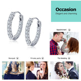 Trendy 925 Sterling Silver Hoop Earrings for Women Sparkling Cubic Zirconia Wedding Jewelry Gift for Girl (JewelOra EA101739)
