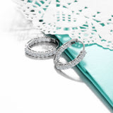 Trendy 925 Sterling Silver Hoop Earrings for Women Sparkling Cubic Zirconia Wedding Jewelry Gift for Girl (JewelOra EA101739)