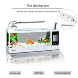 USB 220V Mini Aquarium Fish Tank Aquarium With LED Lamp Light LCD Display Screen and Clock Fish Tank Desktop Aquarium Fish Tanks