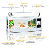 USB 220V Mini Aquarium Fish Tank Aquarium With LED Lamp Light LCD Display Screen and Clock Fish Tank Desktop Aquarium Fish Tanks
