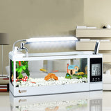 USB 220V Mini Aquarium Fish Tank Aquarium With LED Lamp Light LCD Display Screen and Clock Fish Tank Desktop Aquarium Fish Tanks