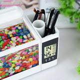 USB 220V Mini Aquarium Fish Tank Aquarium With LED Lamp Light LCD Display Screen and Clock Fish Tank Desktop Aquarium Fish Tanks