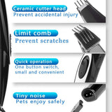 dasda  USB Rechargeable Dog Cat Foot Hair Trimmer Pet Grooming Tool Mini Electrical Hair Clipper Shaving Trimming Machine Built-in batt