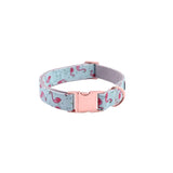 Unique Style Paws Dog or Cat Collar or Leash Set Pink Flamingo with Pure Cotton Bows for Pets