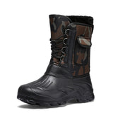 VESONAL 2019 Winter Camouflage Snow Men Boots Rain Shoes Waterproof With Fur Plush Warm Male Casual Mid-Calf Work Fishing Boot