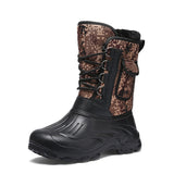 VESONAL 2019 Winter Camouflage Snow Men Boots Rain Shoes Waterproof With Fur Plush Warm Male Casual Mid-Calf Work Fishing Boot
