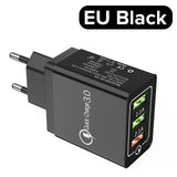 Venroii 3 USB Mobile Phone Charger Adapter QC3.0 EU Plug for iPhone XR X Xiaomi Smartphone Fast Charging for Huawei Quick Charge
