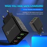 Venroii 3 USB Mobile Phone Charger Adapter QC3.0 EU Plug for iPhone XR X Xiaomi Smartphone Fast Charging for Huawei Quick Charge