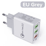Venroii 3 USB Mobile Phone Charger Adapter QC3.0 EU Plug for iPhone XR X Xiaomi Smartphone Fast Charging for Huawei Quick Charge