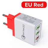 Venroii 3 USB Mobile Phone Charger Adapter QC3.0 EU Plug for iPhone XR X Xiaomi Smartphone Fast Charging for Huawei Quick Charge