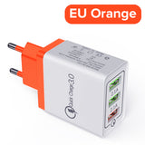 Venroii 3 USB Mobile Phone Charger Adapter QC3.0 EU Plug for iPhone XR X Xiaomi Smartphone Fast Charging for Huawei Quick Charge
