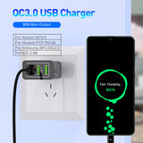 Venroii 3 USB Mobile Phone Charger Adapter QC3.0 EU Plug for iPhone XR X Xiaomi Smartphone Fast Charging for Huawei Quick Charge