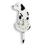 White/Black Wagging Tail Cat Dog Design Wall Clock Kids Bedroom Wall Decoration Unique Gift Creative Cartoon Mute DIY Clock