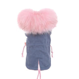 Winter Coat for Dogs Fleece Dog Parkas Teddy Warm Faux Fur Hood Overalls for Dogs  XS S M L XL