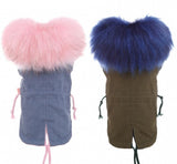Winter Coat for Dogs Fleece Dog Parkas Teddy Warm Faux Fur Hood Overalls for Dogs  XS S M L XL