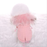 Winter Coat for Dogs Fleece Dog Parkas Teddy Warm Faux Fur Hood Overalls for Dogs  XS S M L XL