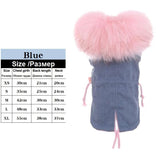 Winter Coat for Dogs Fleece Dog Parkas Teddy Warm Faux Fur Hood Overalls for Dogs  XS S M L XL
