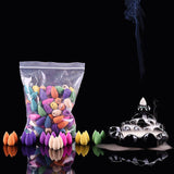 With 20Pcs Incense Cones Incense Burner Backflow Incense Burner Lotus Incense Holder
