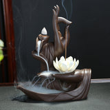 With 20Pcs Incense Cones Incense Burner Backflow Incense Burner Lotus Incense Holder