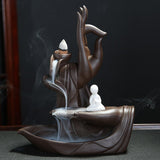 With 20Pcs Incense Cones Incense Burner Backflow Incense Burner Lotus Incense Holder
