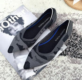 Women Ballet Flats Shoes Slip On Pointed Toe Ladies Casual Shoes Knitting Comfortable Soft Loafers Shoes For pregnant Woman