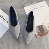 Women Ballet Flats Shoes Slip On Pointed Toe Ladies Casual Shoes Knitting Comfortable Soft Loafers Shoes For pregnant Woman