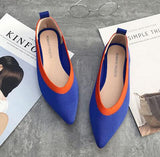 Women Ballet Flats Shoes Slip On Pointed Toe Ladies Casual Shoes Knitting Comfortable Soft Loafers Shoes For pregnant Woman
