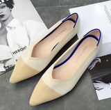 Women Ballet Flats Shoes Slip On Pointed Toe Ladies Casual Shoes Knitting Comfortable Soft Loafers Shoes For pregnant Woman