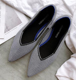 Women Ballet Flats Shoes Slip On Pointed Toe Ladies Casual Shoes Knitting Comfortable Soft Loafers Shoes For pregnant Woman