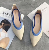 Women Ballet Flats Shoes Slip On Pointed Toe Ladies Casual Shoes Knitting Comfortable Soft Loafers Shoes For pregnant Woman