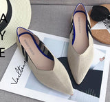 Women Ballet Flats Shoes Slip On Pointed Toe Ladies Casual Shoes Knitting Comfortable Soft Loafers Shoes For pregnant Woman