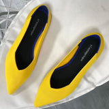 Women Ballet Flats Shoes Slip On Pointed Toe Ladies Casual Shoes Knitting Comfortable Soft Loafers Shoes For pregnant Woman