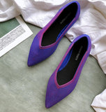 Women Ballet Flats Shoes Slip On Pointed Toe Ladies Casual Shoes Knitting Comfortable Soft Loafers Shoes For pregnant Woman