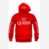 Women Men Hoodies King Queen Printed Sweatshirt Lovers Couples Hoodie Hooded Coat Casual Pullovers Tracksuits