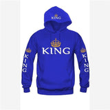 Women Men Hoodies King Queen Printed Sweatshirt Lovers Couples Hoodie Hooded Coat Casual Pullovers Tracksuits