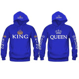 Women Men Hoodies King Queen Printed Sweatshirt Lovers Couples Hoodie Hooded Coat Casual Pullovers Tracksuits