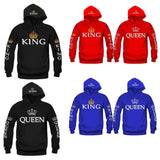 Women Men Hoodies King Queen Printed Sweatshirt Lovers Couples Hoodie Hooded Coat Casual Pullovers Tracksuits