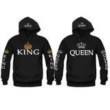 Women Men Hoodies King Queen Printed Sweatshirt Lovers Couples Hoodie Hooded Coat Casual Pullovers Tracksuits