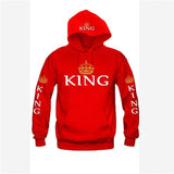 Women Men Hoodies King Queen Printed Sweatshirt Lovers Couples Hoodie Hooded Coat Casual Pullovers Tracksuits