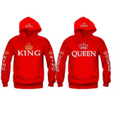 Women Men Hoodies King Queen Printed Sweatshirt Lovers Couples Hoodie Hooded Coat Casual Pullovers Tracksuits