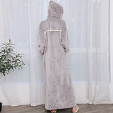 Women Men Winter Plus Size Warm Flannel Bathrobe Star Moon Extra Long Thick Fleece Bath Robe Hooded Night Dress Gown Sleepwear